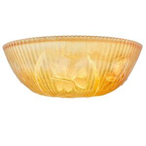 Jeannette Iris & Herringbone Marigold Bowl 8 inch Carnival Glass